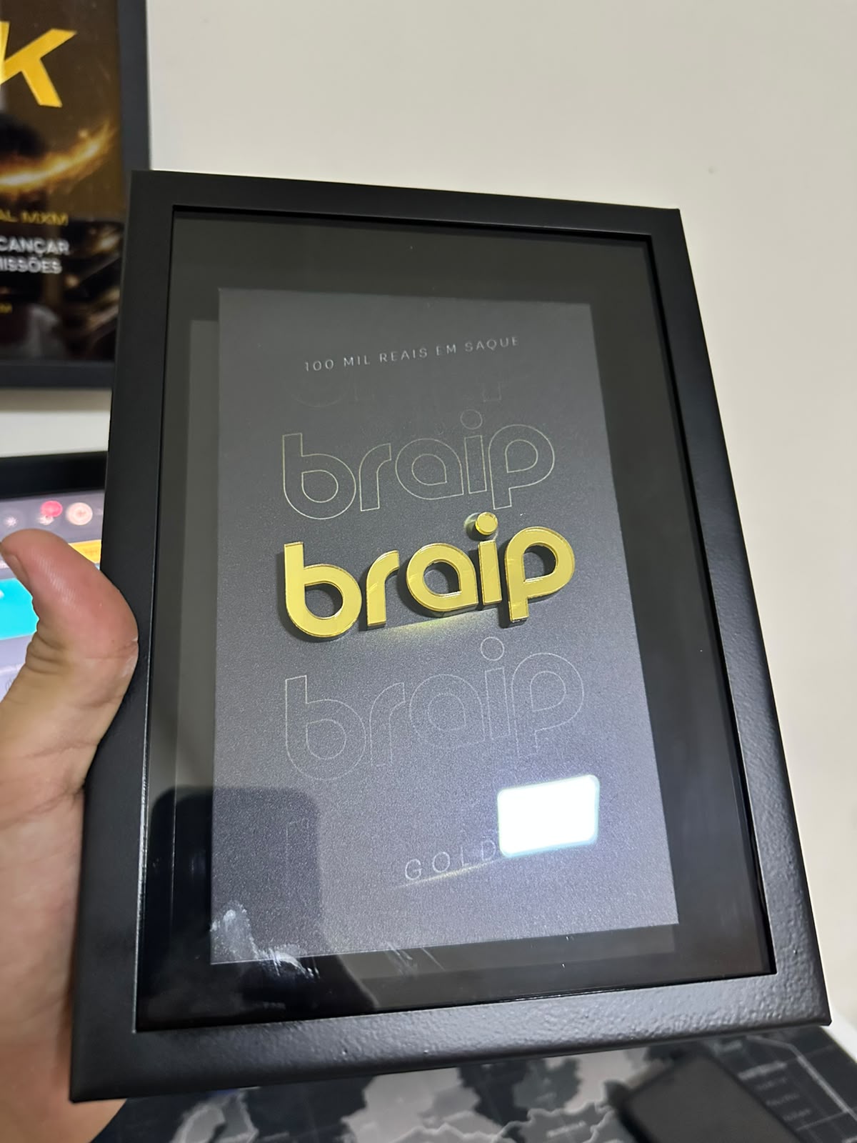Placa Braip Gold de 100 mil reais em saque
